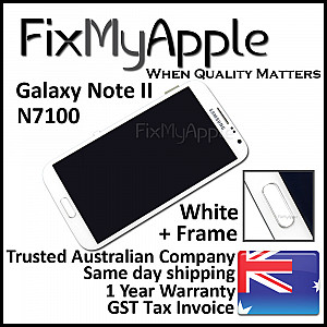 [Refurbished] Samsung Galaxy Note 2 N7100 LCD Touch Screen Digitizer Assembly with Frame - White